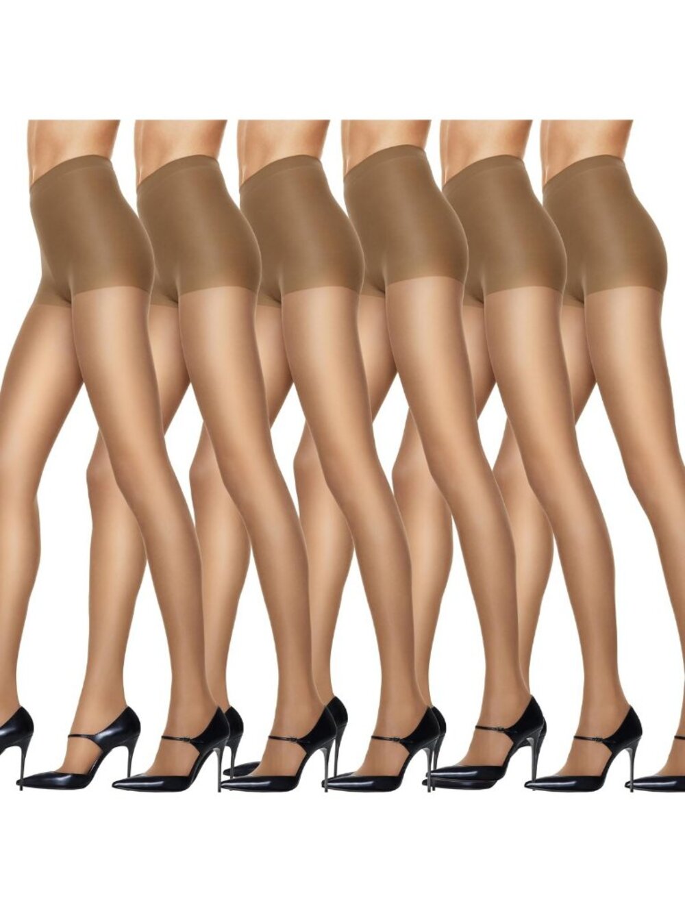 Silky Sheer Control Top Pantyhose with Reinforced Toe for Women - Comfortable